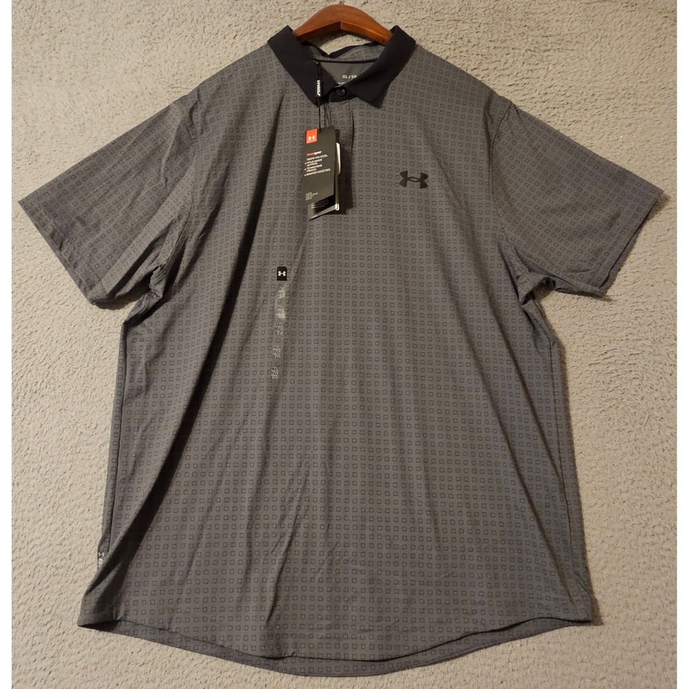 Under Armour Mens Iso-Chill Polo Shirt XL Grey HeatGear 1356650-012 NWT